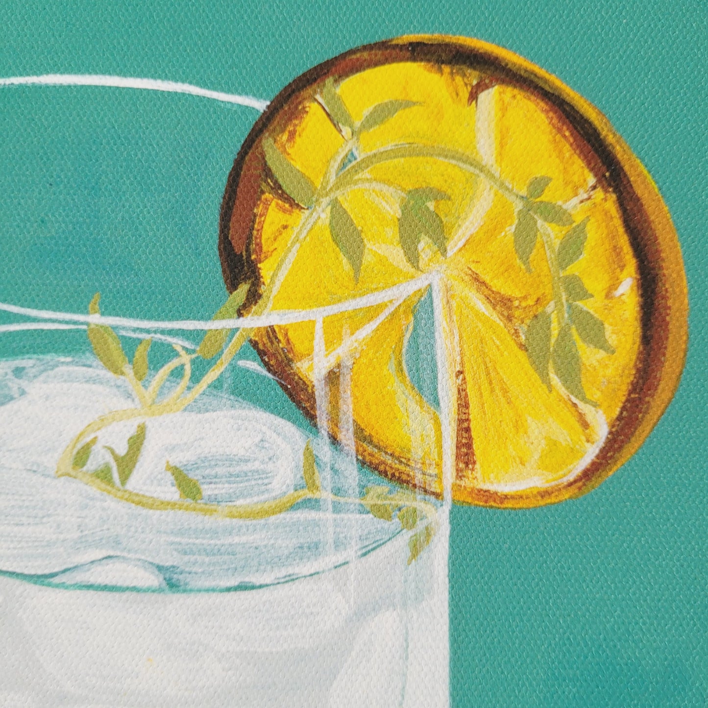 Framed Canvas Print 'Gin & Tonic with Charred Lemon & Fresh Thyme'