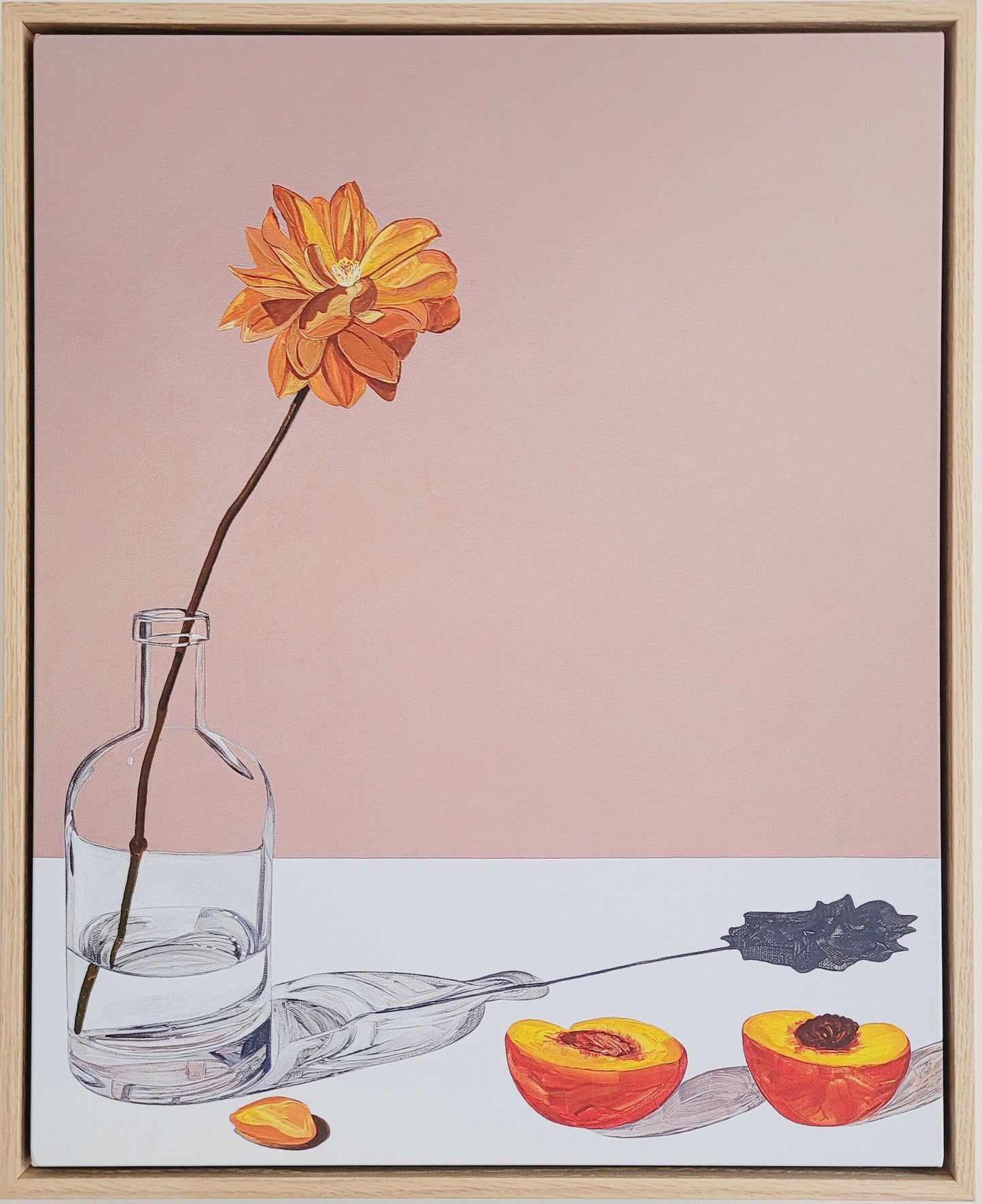 Framed Canvas Print 'Peach On The Patio'