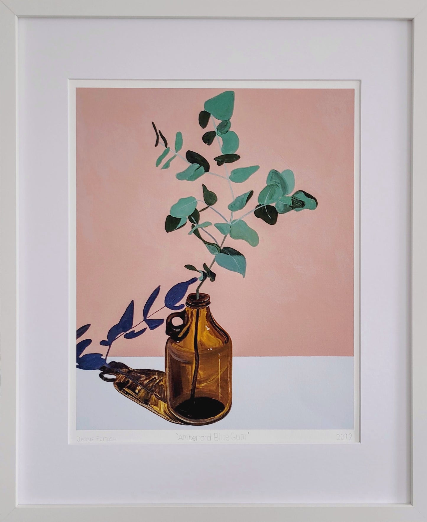 Amber and Blue Gum Print