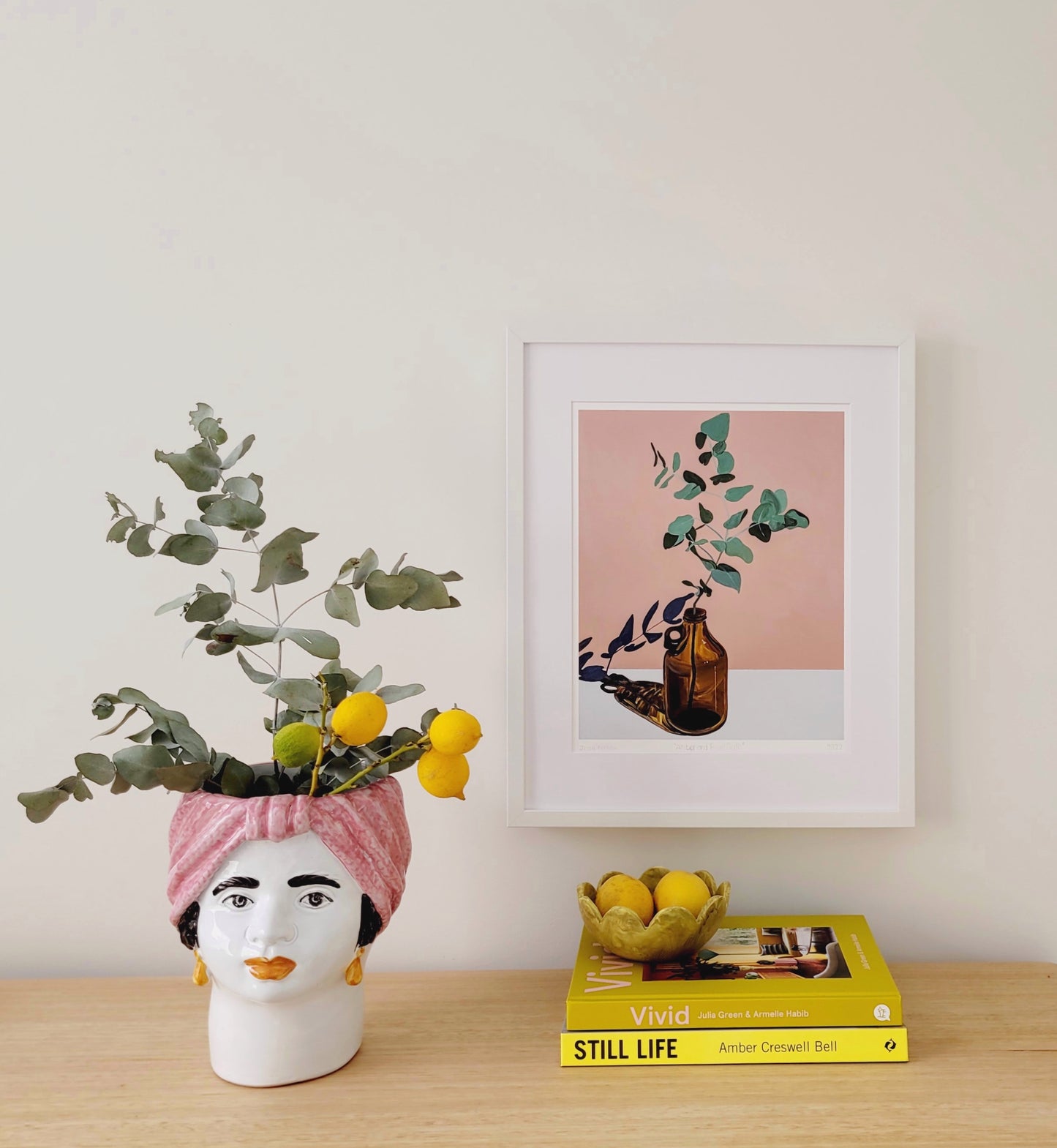 Amber and Blue Gum Print