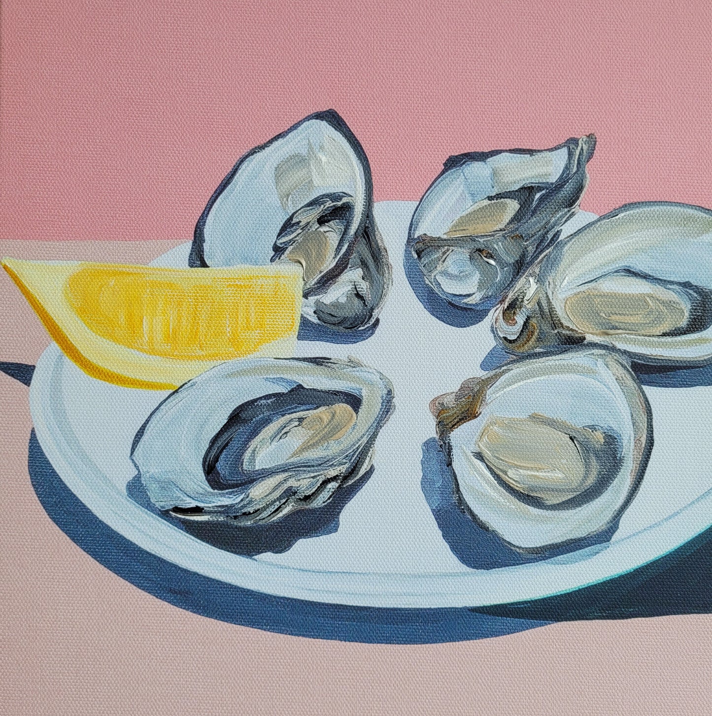 Framed Canvas Print Oysters and Champagne