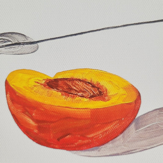 Framed Canvas Print 'Peach On The Patio'