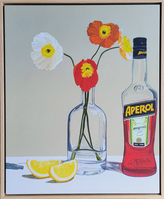 Framed Canvas Print 'Poppy Lemon Spritz'