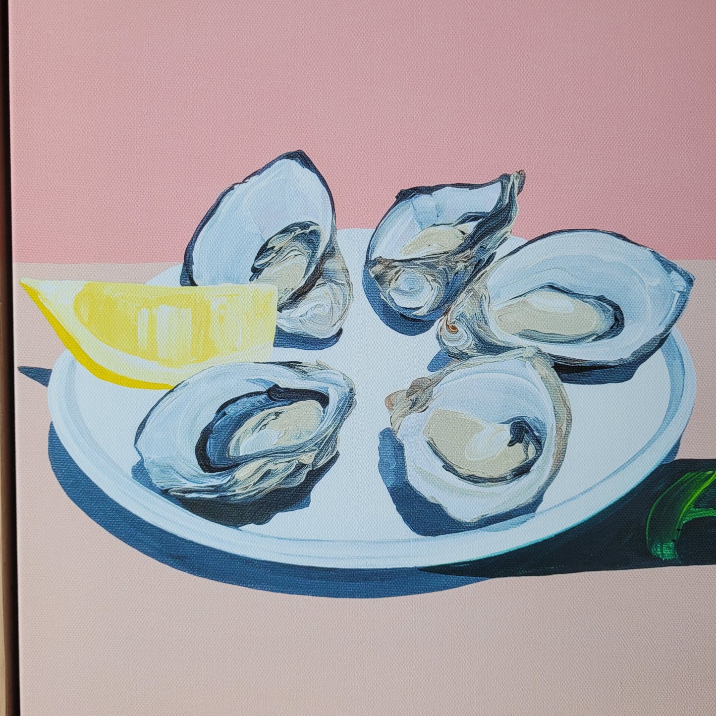 Framed Canvas Print Oysters and Champagne