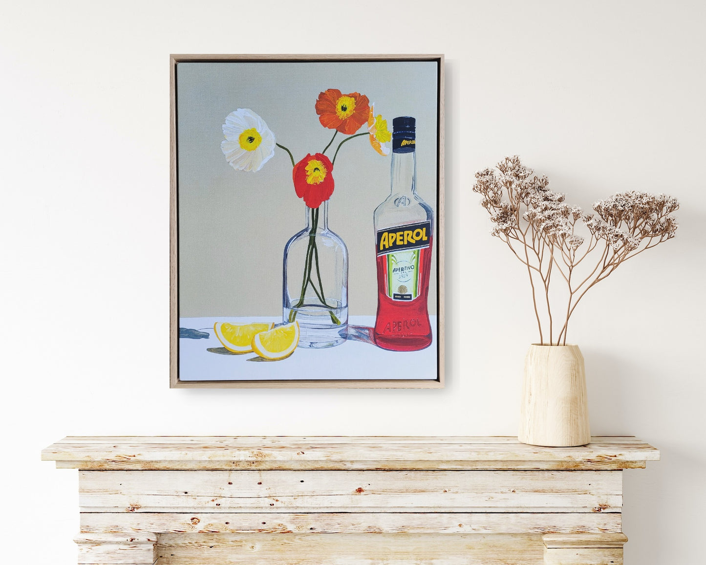 Framed Canvas Print 'Poppy Lemon Spritz'