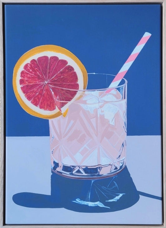 LIMITED EDITION Framed Canvas Print of 'Grapefruit Margarita'
